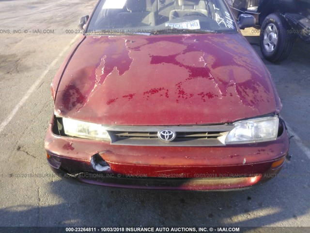 1NXAE09B1RZ173117 - 1994 TOYOTA COROLLA LE/DX BURGUNDY photo 6