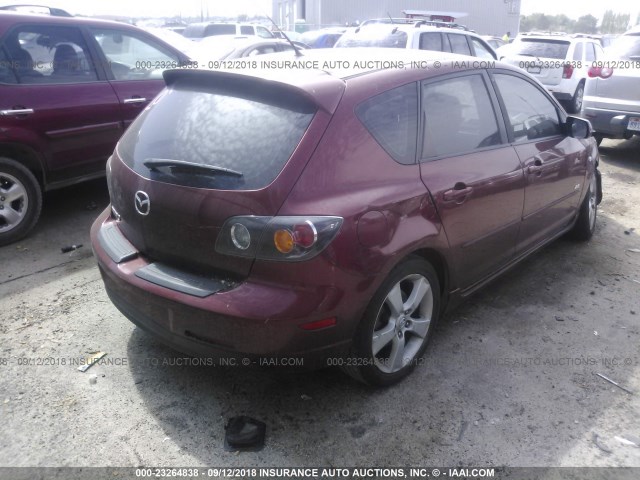 JM1BK144X61486468 - 2006 MAZDA 3 HATCHBACK BURGUNDY photo 4