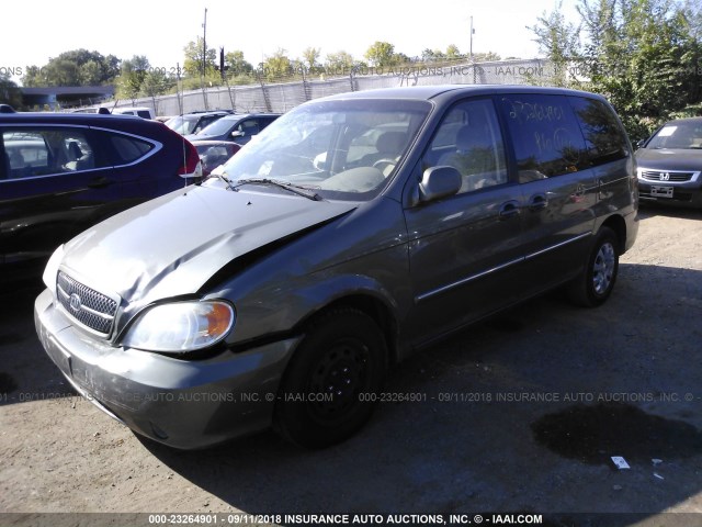 KNDUP132356756698 - 2005 KIA SEDONA EX/LX GRAY photo 2