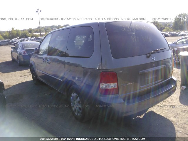 KNDUP132356756698 - 2005 KIA SEDONA EX/LX GRAY photo 3