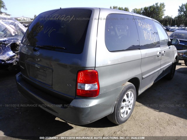 KNDUP132356756698 - 2005 KIA SEDONA EX/LX GRAY photo 4