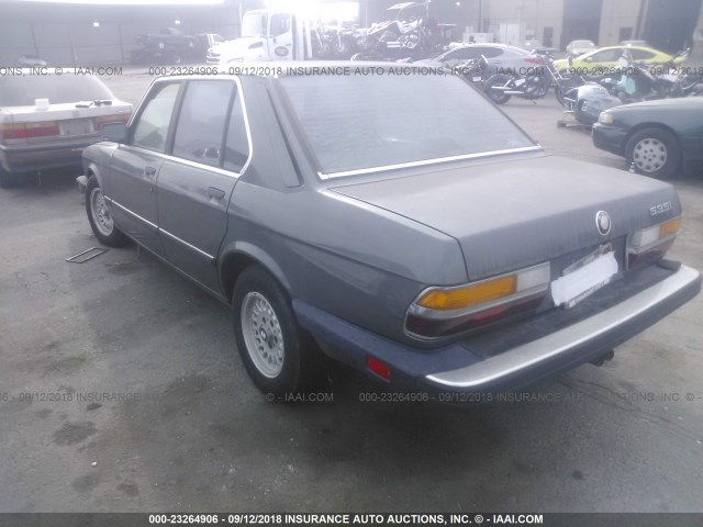 WBADC8400H1722136 - 1987 BMW 535 I AUTOMATIC SILVER photo 3