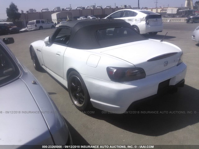 JHMAP11411T009201 - 2001 HONDA S2000 WHITE photo 3