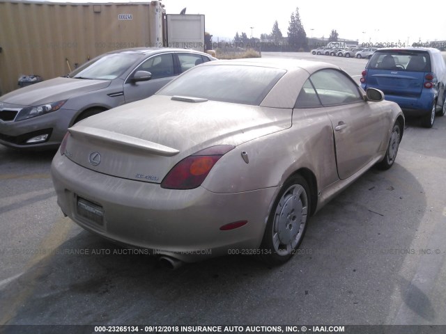 JTHFN48Y620001460 - 2002 LEXUS SC 430 TAN photo 4