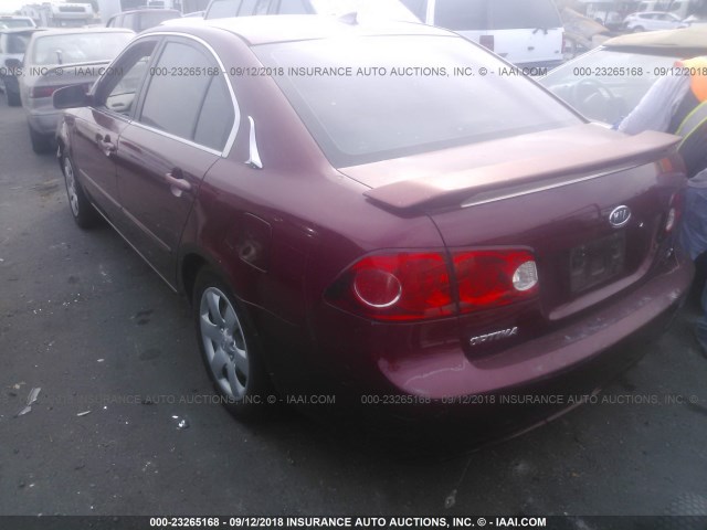 KNAGE123475118009 - 2007 KIA OPTIMA LX/EX BURGUNDY photo 3