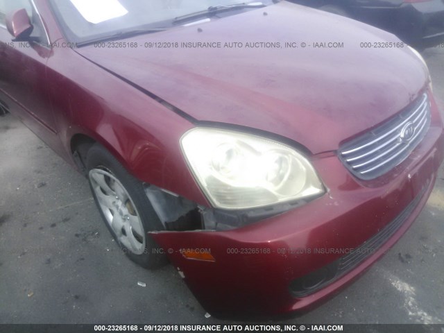 KNAGE123475118009 - 2007 KIA OPTIMA LX/EX BURGUNDY photo 6