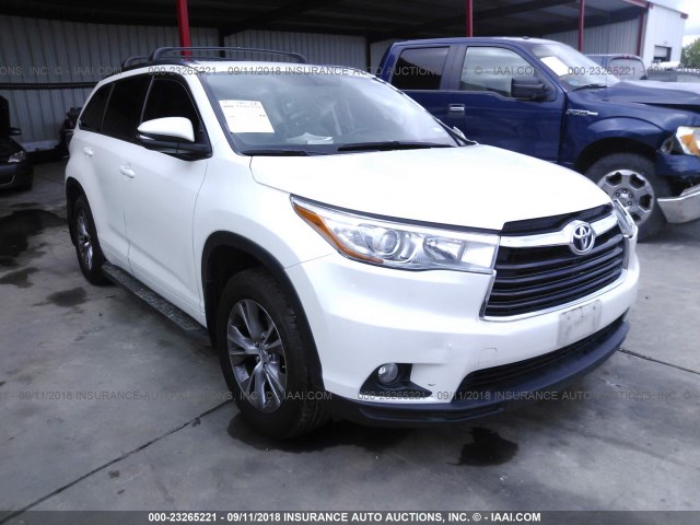 5TDJKRFH5FS187662 - 2015 TOYOTA HIGHLANDER XLE თეთრი ფოტო 1