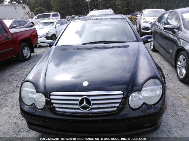 WDBRN47J72A279151 - 2002 MERCEDES-BENZ C 230K SPORT COUPE BLACK photo 6