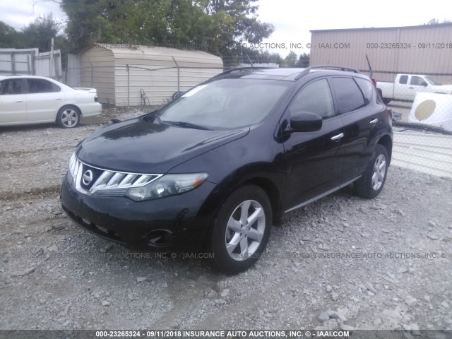 JN8AZ18U29W011491 - 2009 NISSAN MURANO S/SL BLACK photo 2