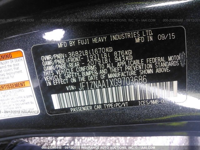 JF1ZNAA1XG9703686 - 2016 TOYOTA SCION FR-S BLACK photo 9