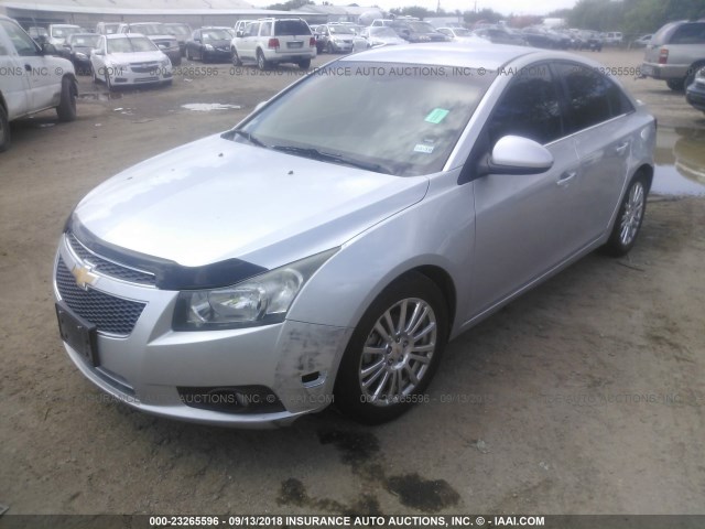 1G1PJ5S98B7255969 - 2011 CHEVROLET CRUZE ECO SILVER photo 2