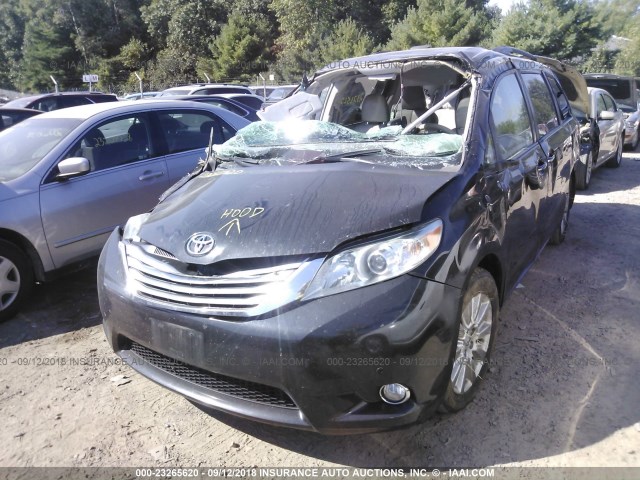 5TDYK3DC7BS154465 - 2011 TOYOTA SIENNA XLE/LIMITED BLACK photo 2