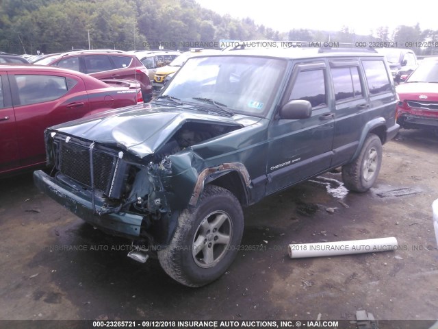 1J4FF68S5XL569477 - 1999 JEEP CHEROKEE SPORT/CLASSIC GREEN photo 2