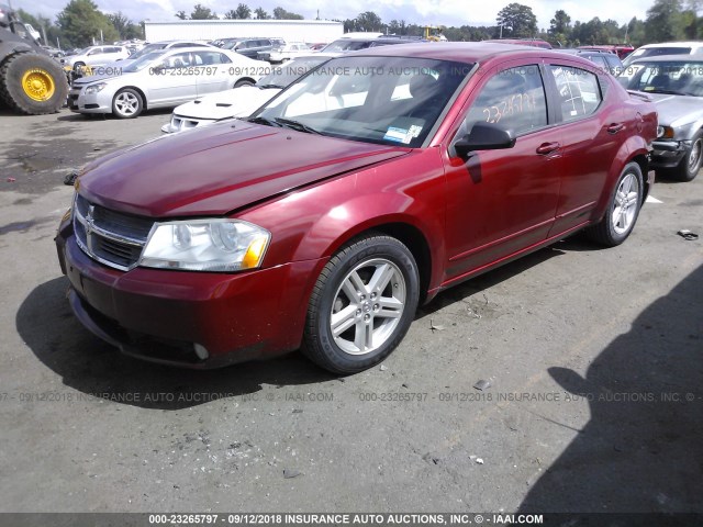 1B3LC56K48N620148 - 2008 DODGE AVENGER SXT BURGUNDY photo 2