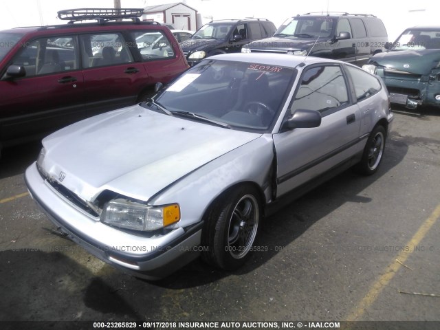 JHMED8352KS018490 - 1989 HONDA CIVIC CRX DX SILVER photo 2