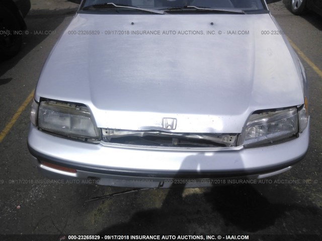 JHMED8352KS018490 - 1989 HONDA CIVIC CRX DX SILVER photo 6