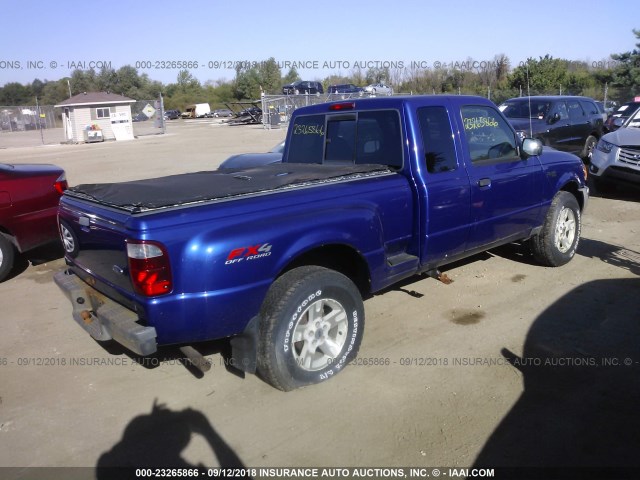 1FTZR45E33PB22095 - 2003 FORD RANGER SUPER CAB BLUE photo 4