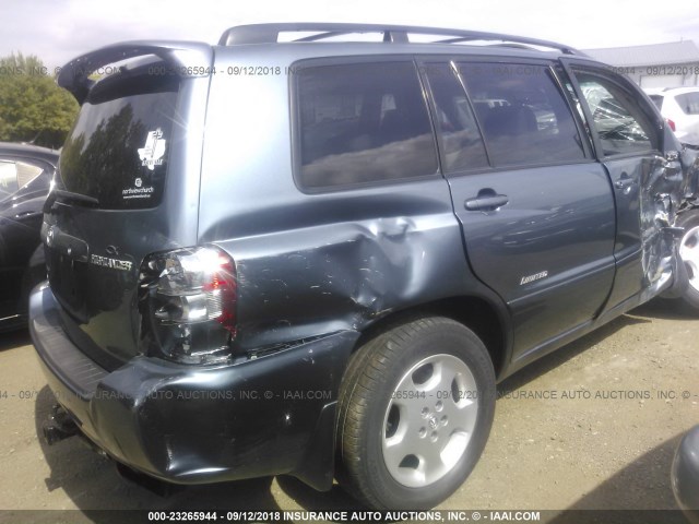 JTEEP21A160173728 - 2006 TOYOTA HIGHLANDER LIMITED Light Blue photo 4