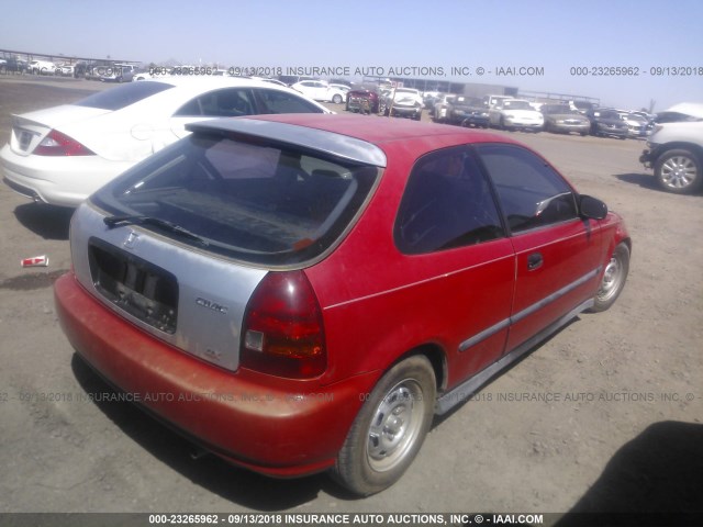 2HGEJ6446TH121040 - 1996 HONDA CIVIC DX RED photo 4