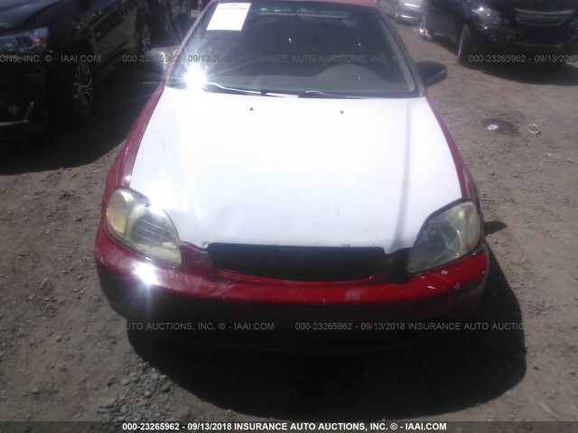 2HGEJ6446TH121040 - 1996 HONDA CIVIC DX RED photo 6