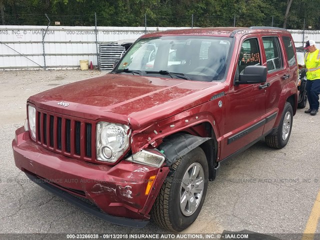 1C4PJMAK8CW185659 - 2012 JEEP LIBERTY SPORT RED photo 2