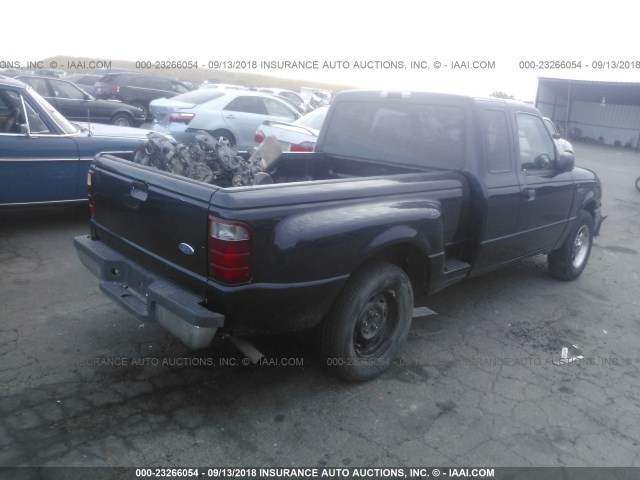 1FTYR14U32PA79945 - 2002 FORD RANGER SUPER CAB BLUE photo 4