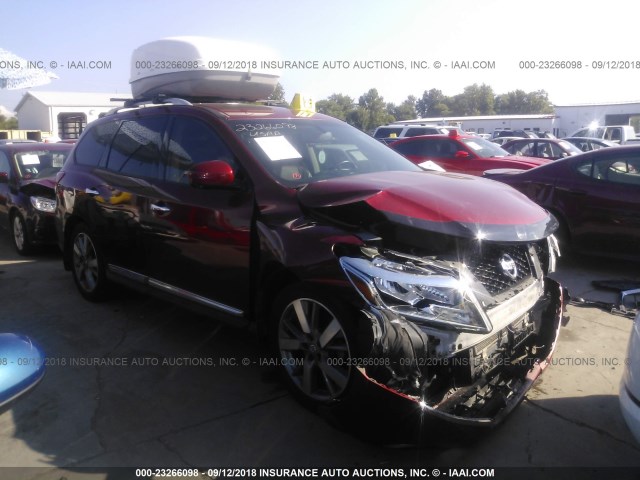 5N1AR2MM9DC665501 - 2013 NISSAN PATHFINDER S/SV/SL/PLATINUM RED photo 1
