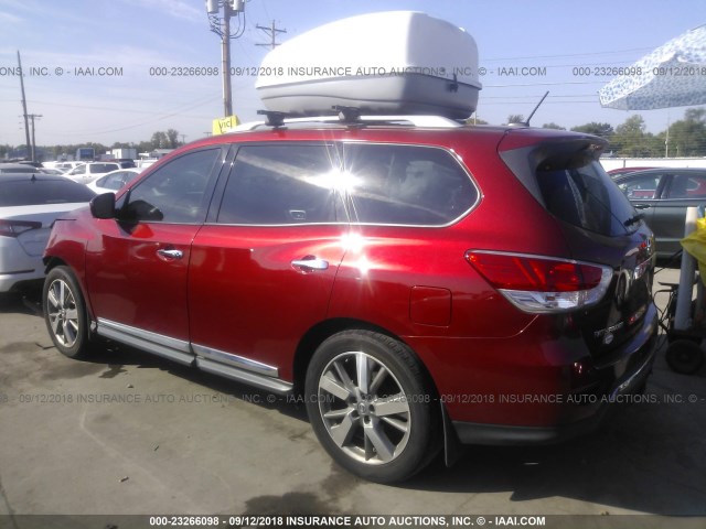 5N1AR2MM9DC665501 - 2013 NISSAN PATHFINDER S/SV/SL/PLATINUM RED photo 3