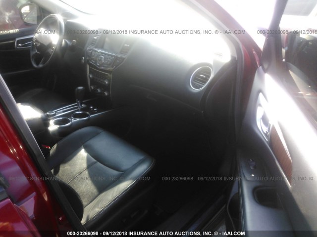5N1AR2MM9DC665501 - 2013 NISSAN PATHFINDER S/SV/SL/PLATINUM RED photo 5