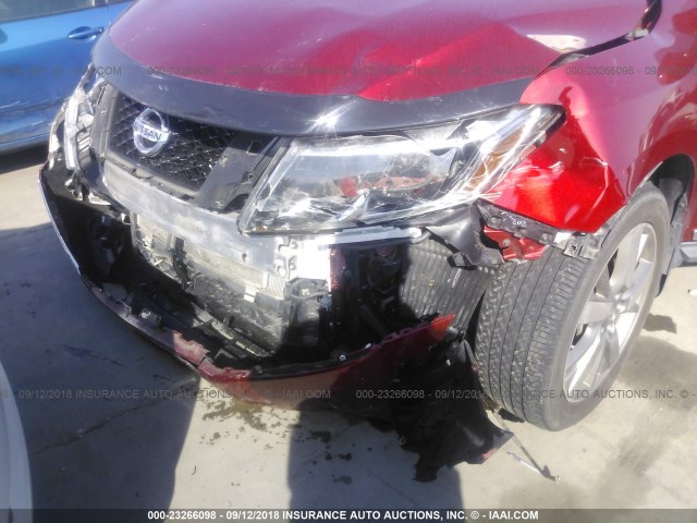 5N1AR2MM9DC665501 - 2013 NISSAN PATHFINDER S/SV/SL/PLATINUM RED photo 6