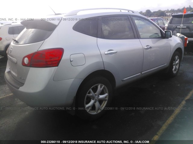 JN8AS5MV3BW281989 - 2011 NISSAN ROGUE S/SV/KROM SILVER photo 4