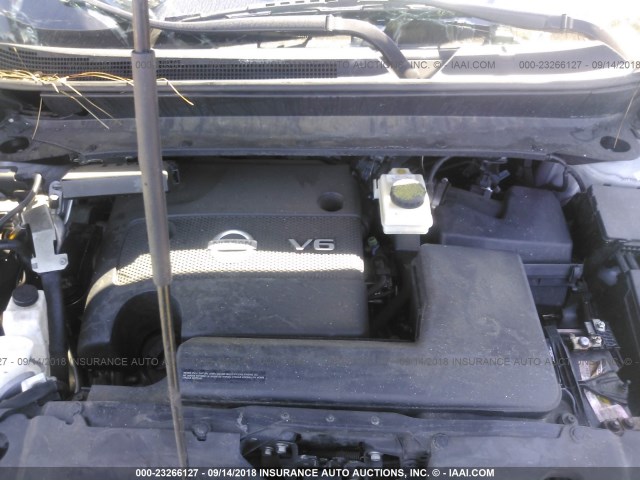 5N1AR2MN9DC651428 - 2013 NISSAN PATHFINDER S/SV/SL/PLATINUM SILVER photo 10