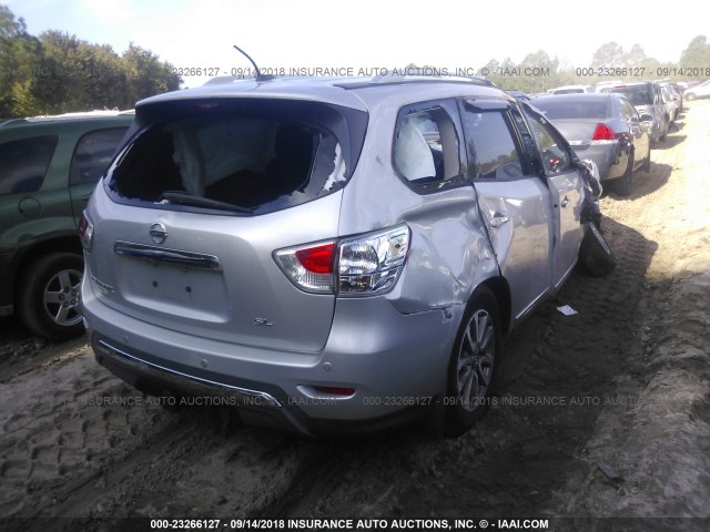 5N1AR2MN9DC651428 - 2013 NISSAN PATHFINDER S/SV/SL/PLATINUM SILVER photo 4