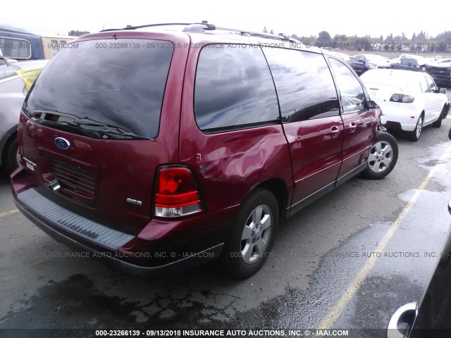 2FMZA57604BA24536 - 2004 FORD FREESTAR SES RED photo 4