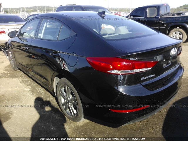 5NPD84LF7JH257839 - 2018 HYUNDAI ELANTRA SEL/VALUE/LIMITED BLACK photo 3