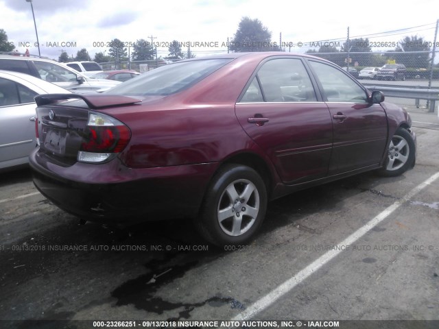 4T1BE32K05U080017 - 2005 TOYOTA CAMRY LE/XLE/SE Қызыл фото 4