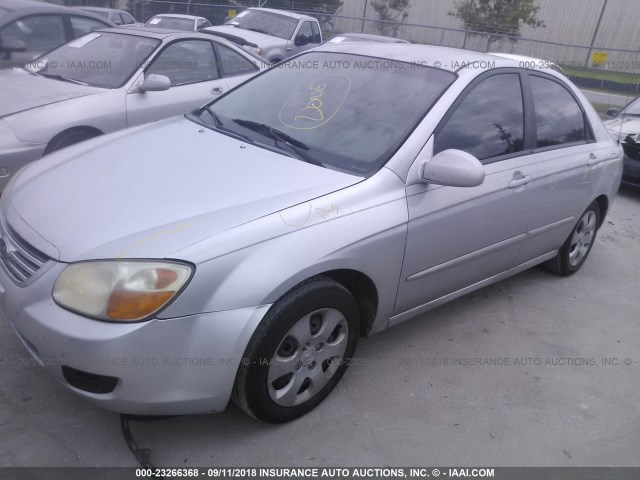 KNAFE121475443320 - 2007 KIA SPECTRA EX/LX SILVER photo 2