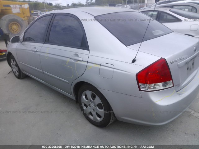 KNAFE121475443320 - 2007 KIA SPECTRA EX/LX SILVER photo 3