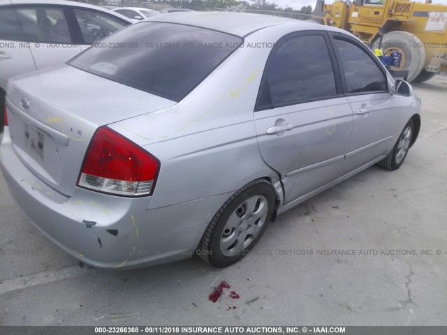 KNAFE121475443320 - 2007 KIA SPECTRA EX/LX SILVER photo 4