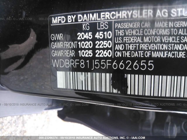 WDBRF81J55F662655 - 2005 MERCEDES-BENZ C 240 4MATIC BLACK photo 9