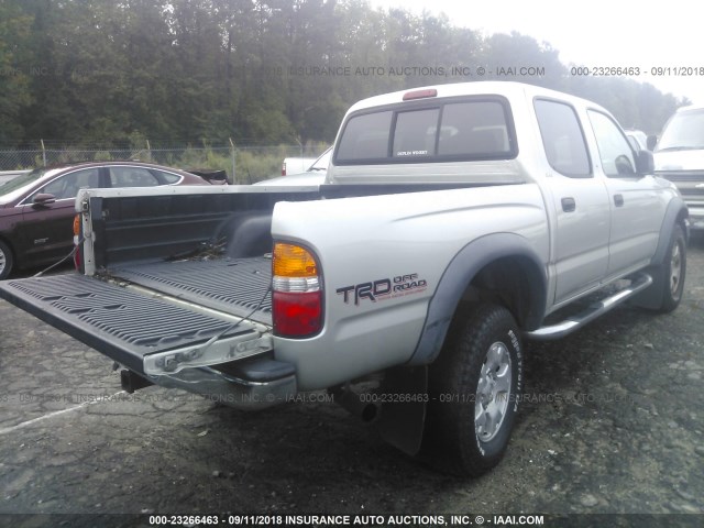 5TEGM92N64Z358354 - 2004 TOYOTA TACOMA DOUBLE CAB PRERUNNER GRAY photo 4