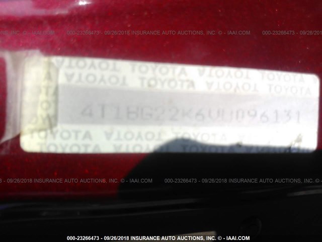 4T1BG22K6VU096131 - 1997 TOYOTA CAMRY CE/LE/XLE 红色 照片 9