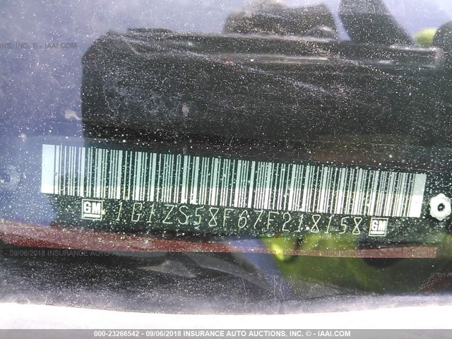 1G1ZS58F67F218158 - 2007 CHEVROLET MALIBU LS Қызыл фото 9