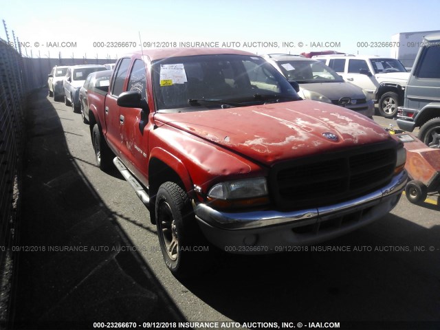 1B7HG2AN51S286583 - 2001 DODGE DAKOTA QUAD RED photo 1