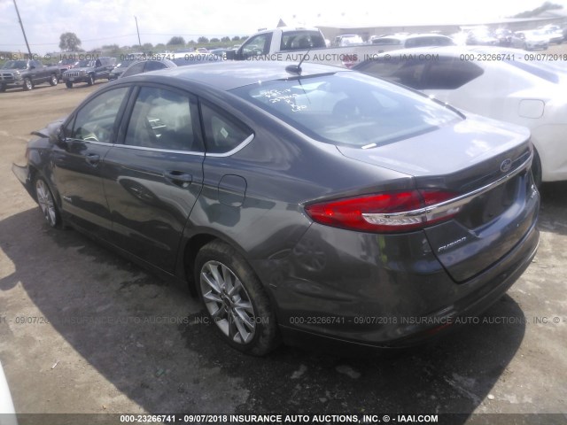 3FA6P0LU3HR316367 - 2017 FORD FUSION SE HYBRID GRAY photo 3