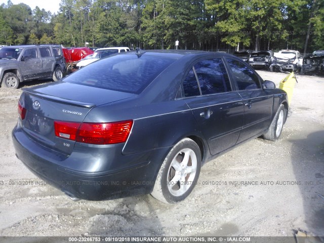 5NPEU46F19H449037 - 2009 HYUNDAI SONATA SE/LIMITED GRAY photo 4