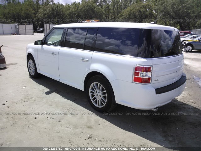 2FMGK5C8XJBA16113 - 2018 FORD FLEX SEL WHITE photo 3