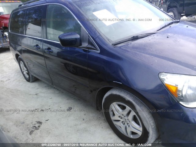 5FNRL38707B117235 - 2007 HONDA ODYSSEY EXL BLUE photo 6