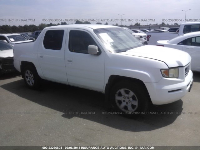 2HJYK16576H502736 - 2006 HONDA RIDGELINE RTL WHITE photo 1