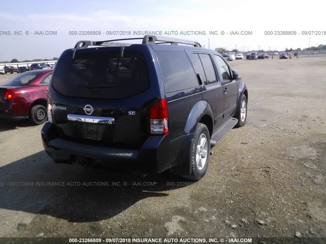 5N1AR18U48C654156 - 2008 NISSAN PATHFINDER S/LE/SE BLUE photo 4